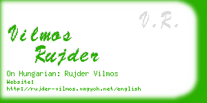 vilmos rujder business card